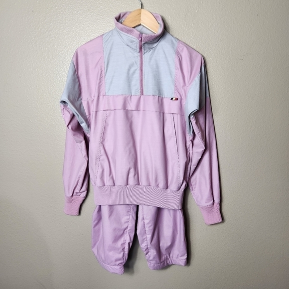 Sunbuster Vintage 80s Colorblock Windbreaker Anorak and Cropped Pants Set-Size L - Picture 1 of 16
